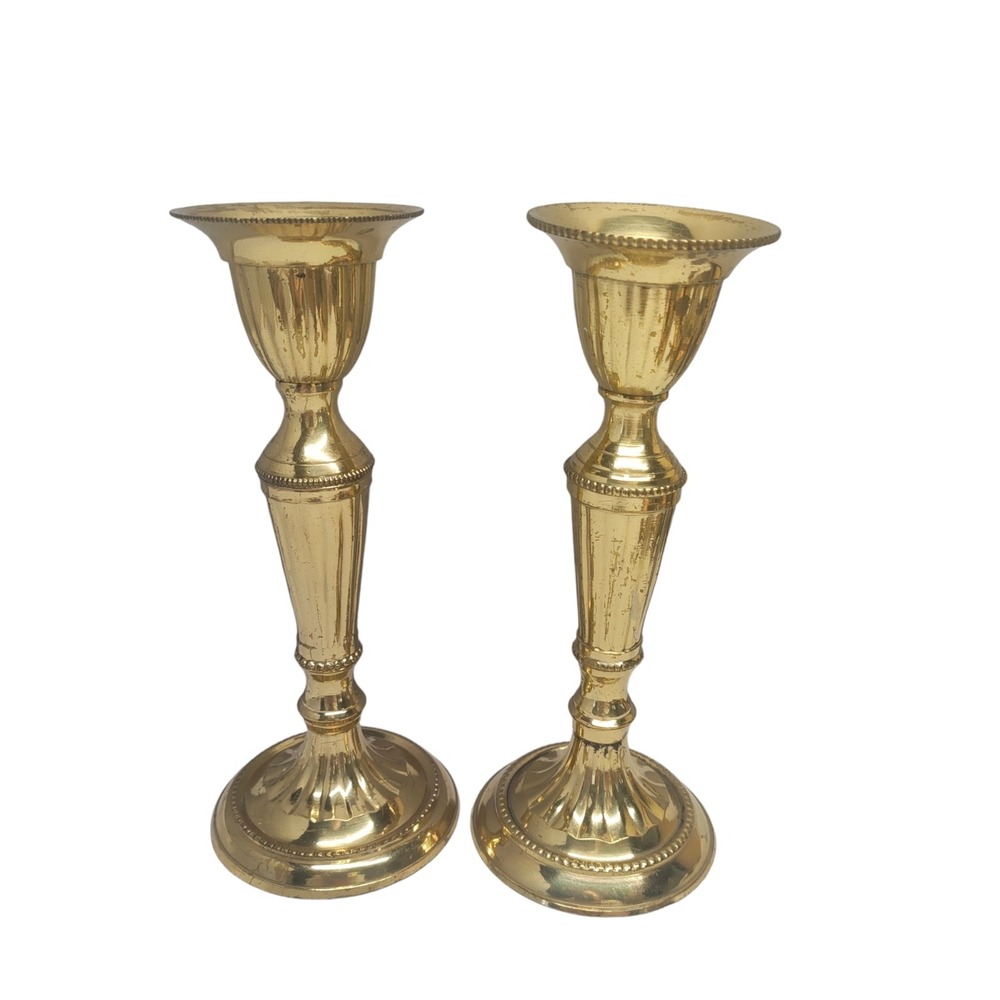 Vintage India Made Brass Candlesticks